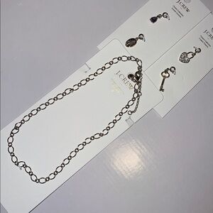 J.Crew oval link charm chain necklace with 4 charms